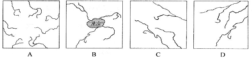下列示意图能够正确反映亚洲河流流向的是