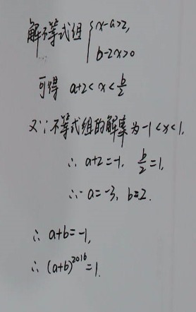 解答本题的关键是理解"不等式组的解集"的意思,将不等式组的解集求出