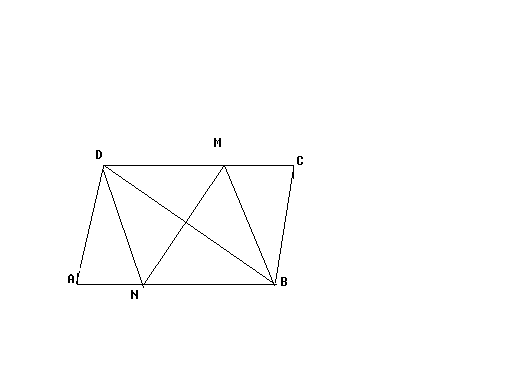 m,n分别为dc,ab的中点,∠a=60°,ab=2bc,求证:四边形bmdn是菱形
