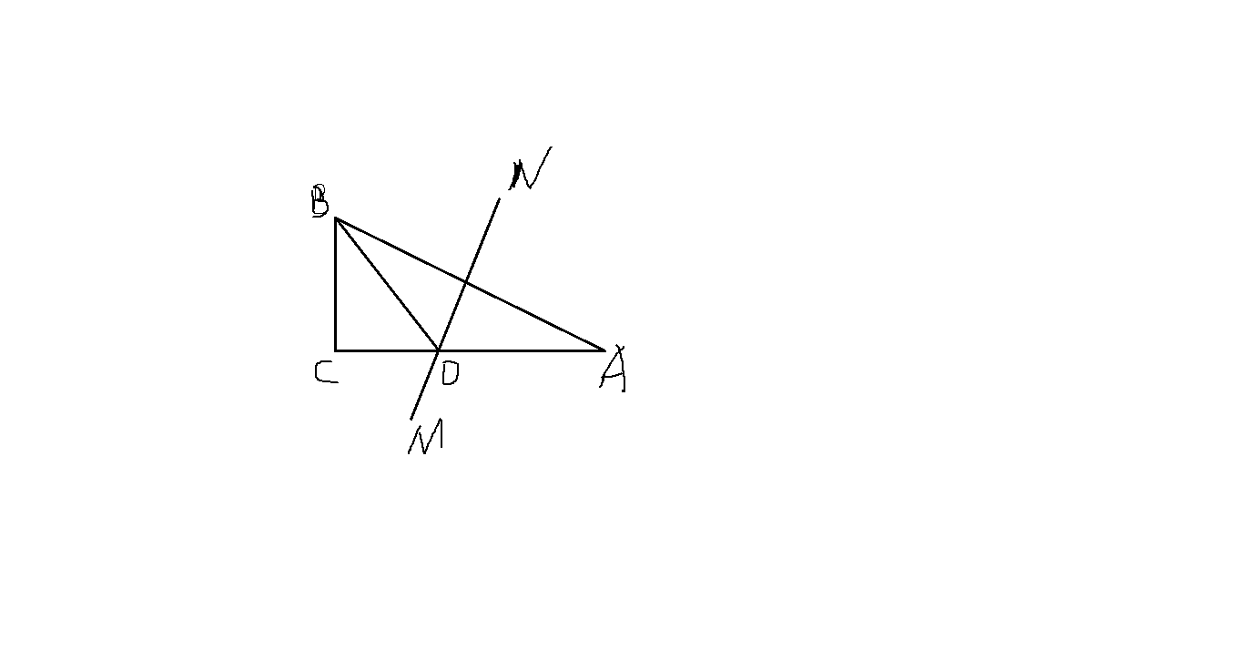 在△abc中,角c=90°,ac=8cm,ab的垂直平分线mn交ac于d,连接bd,若cos角